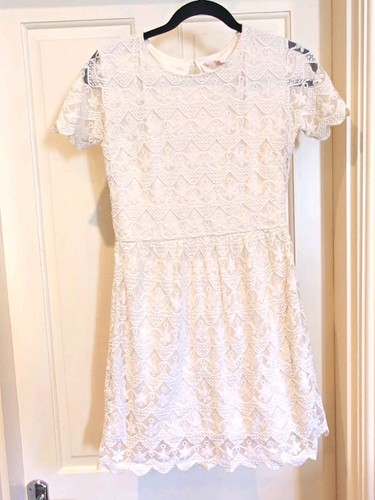 Vintage cream floral lace boho - vintage,