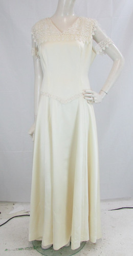 Vintage 1980s cream satin - 1980s,