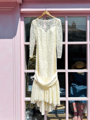 Vintage 80s cream lace - 80s,