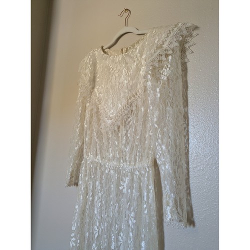Vintage ivory floral lace maxi - vintage,