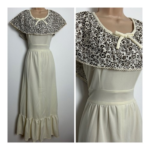 Vintage 1970s cream - cream, brown