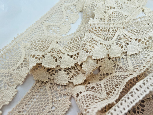 Cream crochet lace trim - lace,