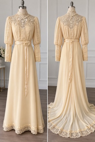 Vintage champagne cream - champagne, lace