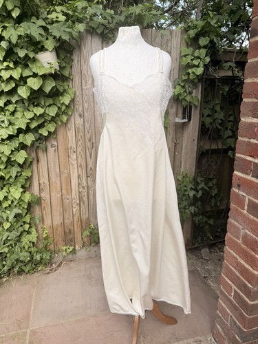 Vintage cream satin slip dress