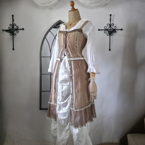 Brown silk ethereal vintage - silk,