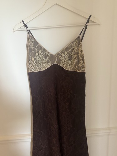Vintage lace brown - brown, cream